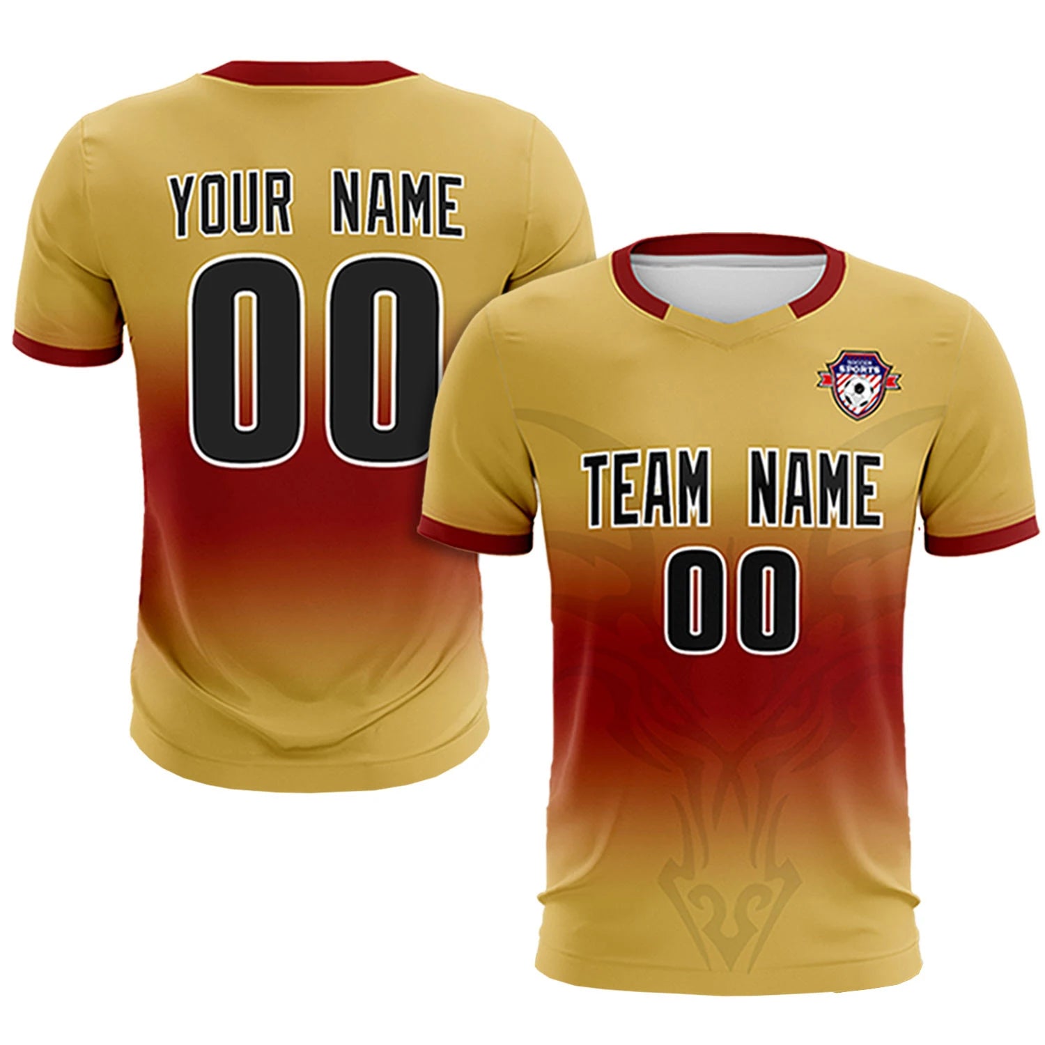 Custom Khaki Crimson Soft Training Uniform Soccer Sets Jersey