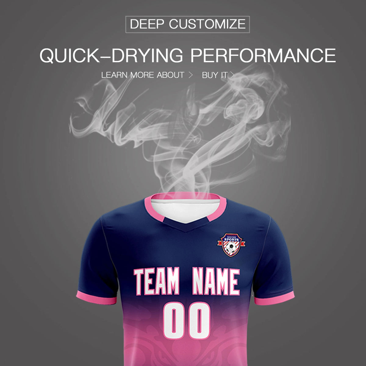 Custom Navy Pink Soft Training Uniform Soccer Sets Jersey