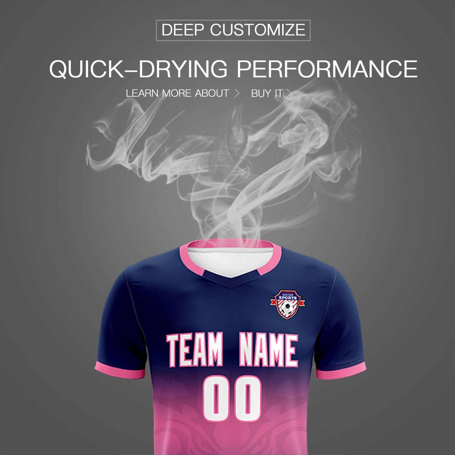 Custom Navy Pink Soft Training Uniform Soccer Sets Jersey