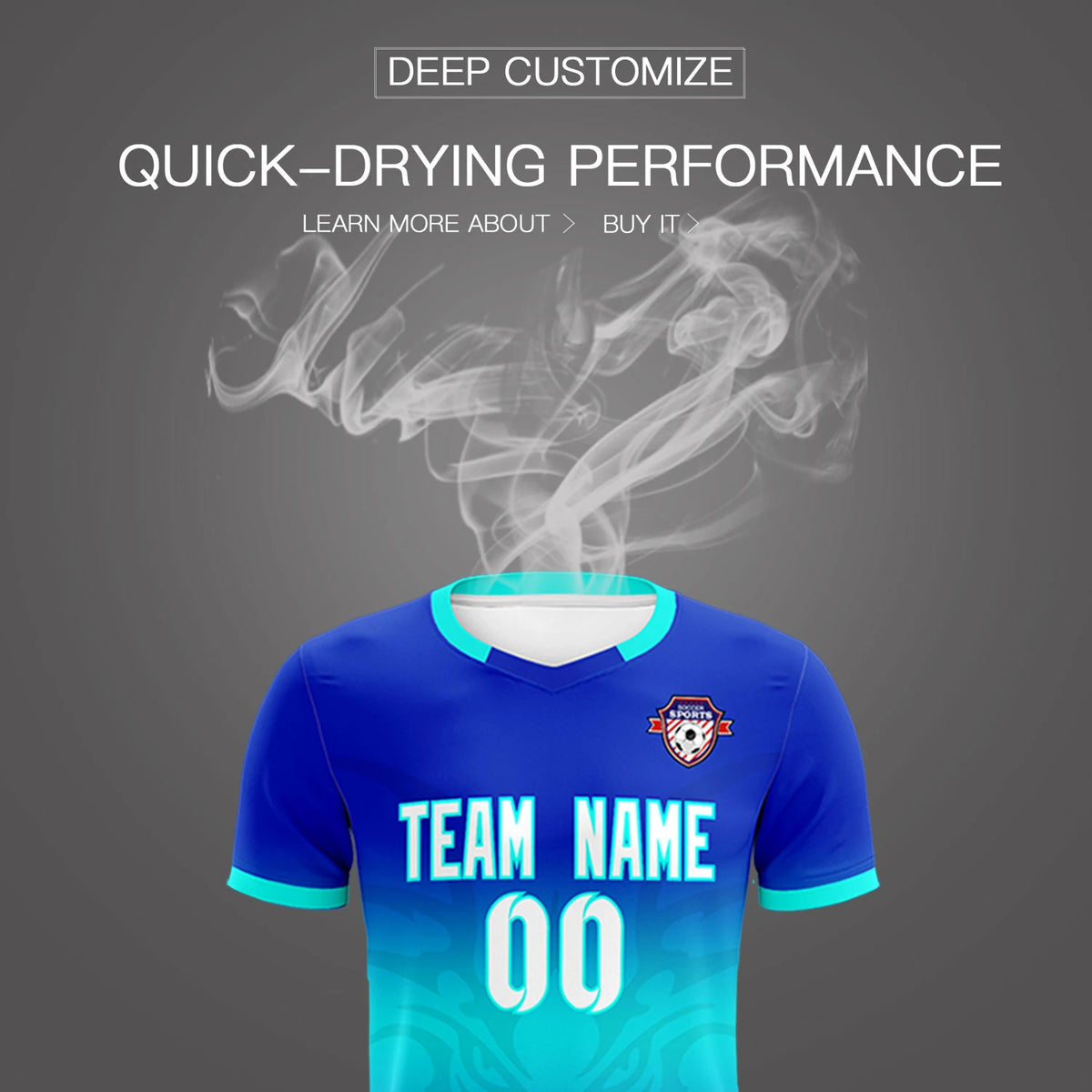 Custom Royal Blue Bright Green Soft Training Uniform Soccer Sets Jersey