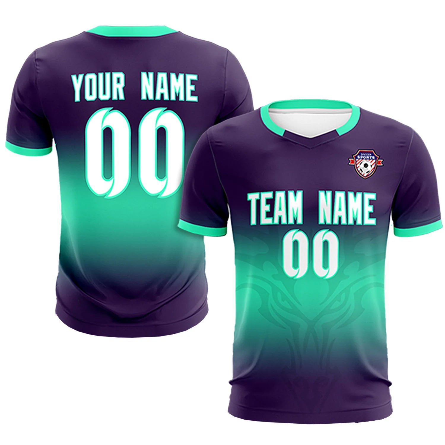 Custom Light Purple Light Green Soft Training Uniform Soccer Sets Jersey