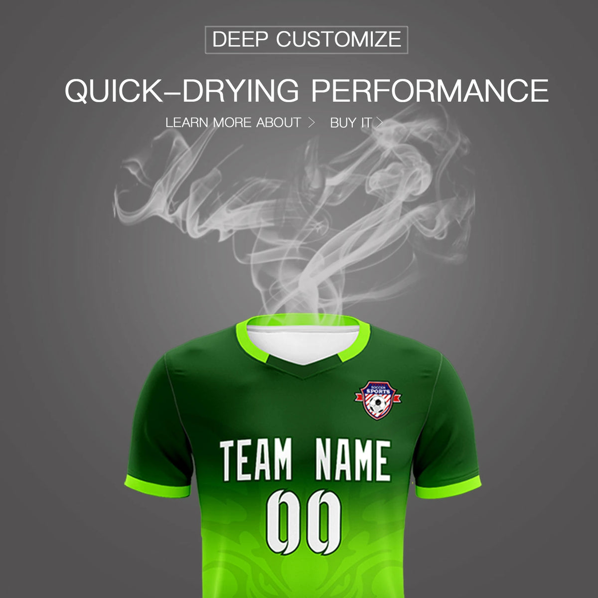 Custom Green Neon Green Soft Training Uniform Soccer Sets Jersey