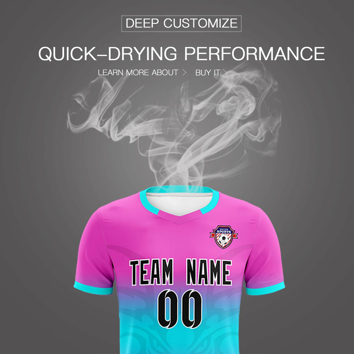 Custom Pink Sky Blue Soft Training Uniform Soccer Sets Jersey
