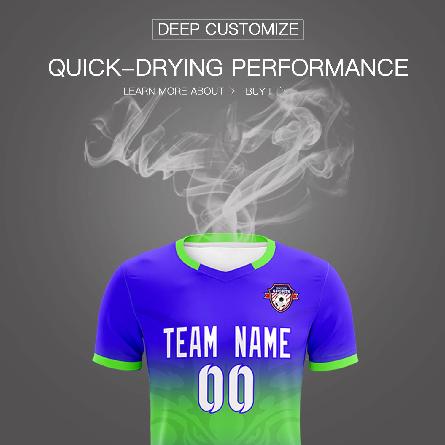 Custom Royal Blue Neon Green Soft Training Uniform Soccer Sets Jersey