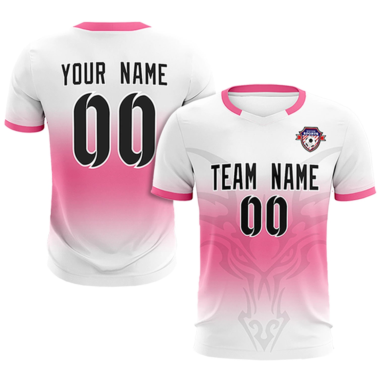 Custom White Pink Soft Training Uniform Soccer Sets Jersey