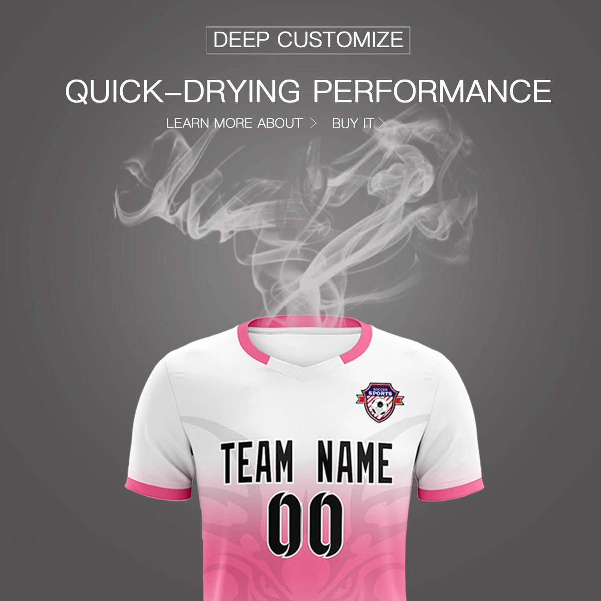 Custom White Pink Soft Training Uniform Soccer Sets Jersey