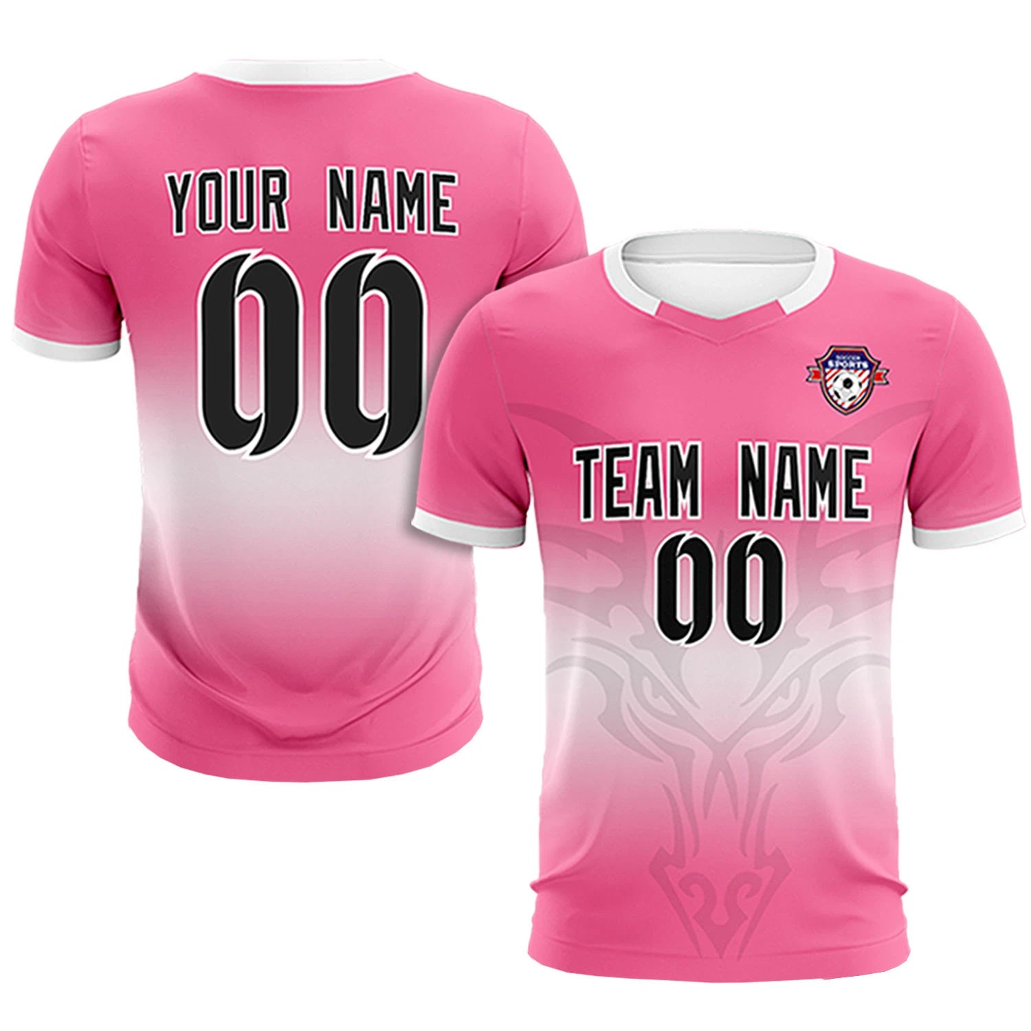 Custom Pink White Soft Training Uniform Soccer Sets Jersey