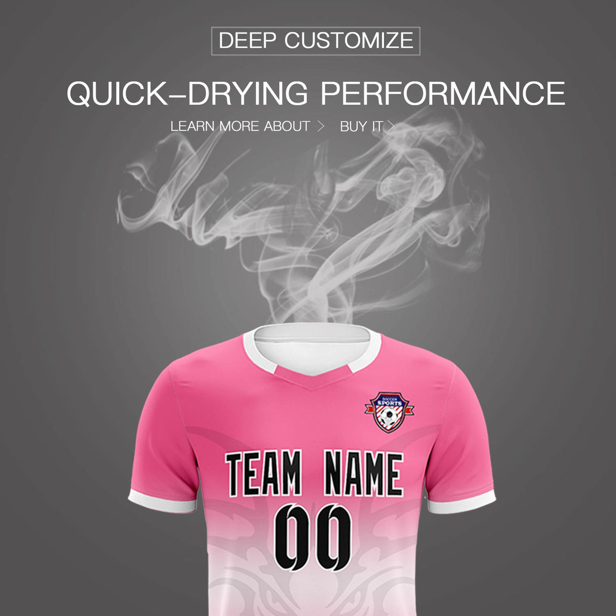 Custom Pink White Soft Training Uniform Soccer Sets Jersey