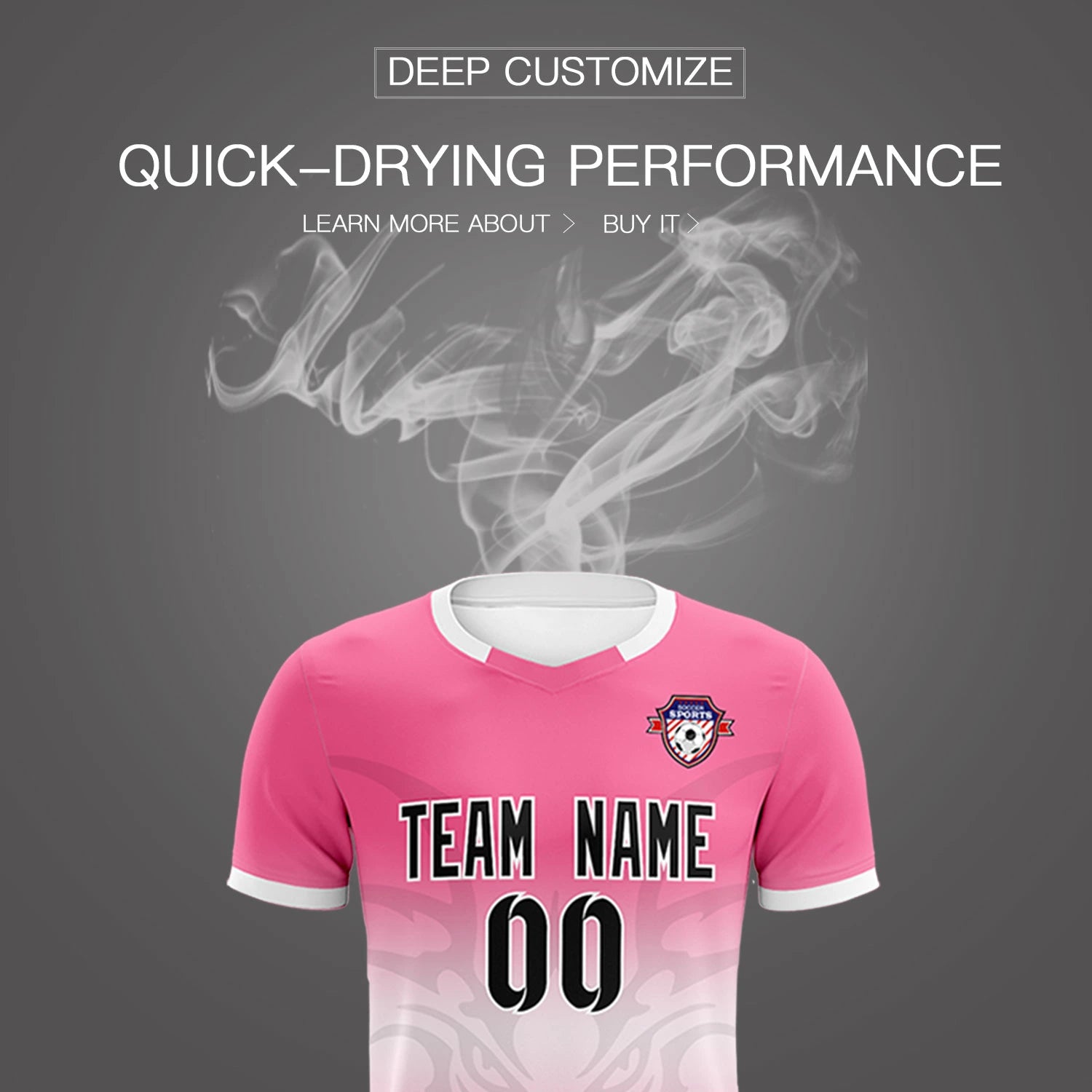 Custom Pink White Soft Training Uniform Soccer Sets Jersey