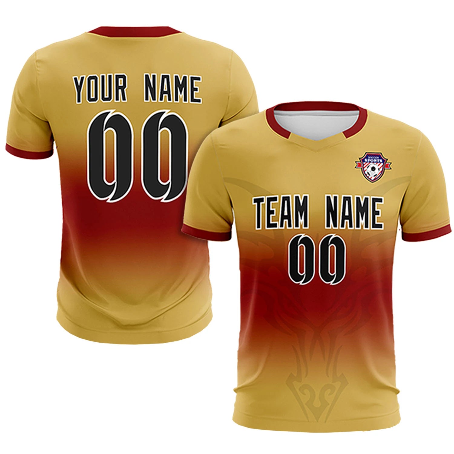 Custom Khaki Crimson Soft Training Uniform Soccer Sets Jersey