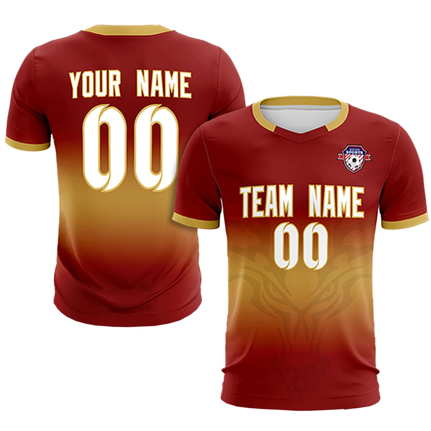 Custom Crimson Khaki Soft Training Uniform Soccer Sets Jersey