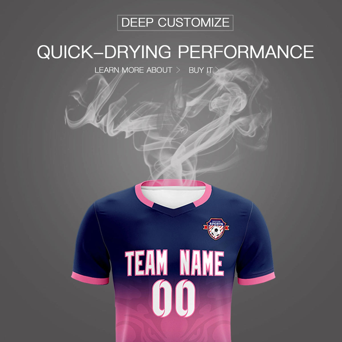 Custom Navy Pink Soft Training Uniform Soccer Sets Jersey