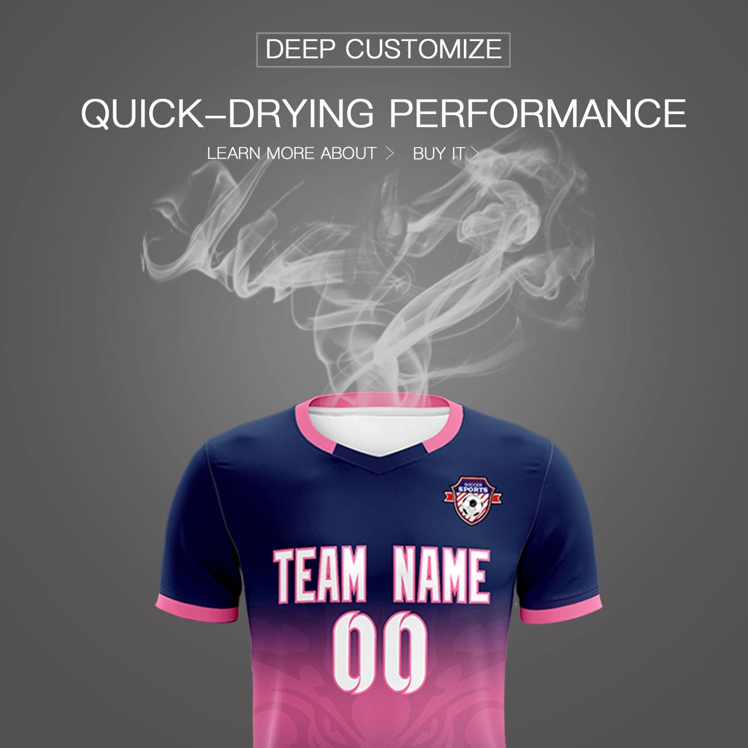 Custom Navy Pink Soft Training Uniform Soccer Sets Jersey