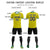 Custom Lemon Yellow-Black Printing Outdoor Breathable Soccer Sets Jersey