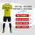 Custom Lemon Yellow-Black Printing Outdoor Breathable Soccer Sets Jersey