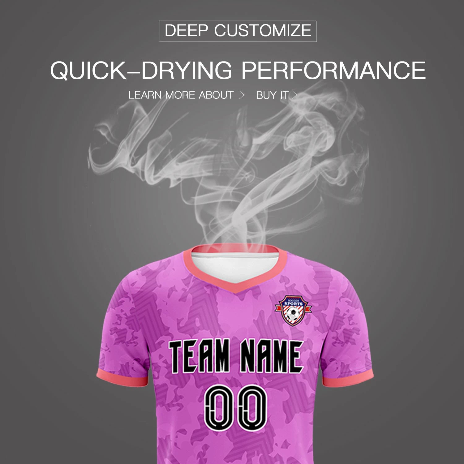 Custom Pink-Navy Printing Outdoor Breathable Soccer Sets Jersey