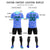 Custom Blue-Black Printing Outdoor Breathable Soccer Sets Jersey