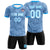 Custom Blue-Black Printing Outdoor Breathable Soccer Sets Jersey