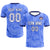 Custom Blue-Black Printing Outdoor Breathable Soccer Sets Jersey