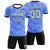 Custom Light Blue-Black Printing Outdoor Breathable Soccer Sets Jersey