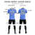 Custom Light Blue-Black Printing Outdoor Breathable Soccer Sets Jersey