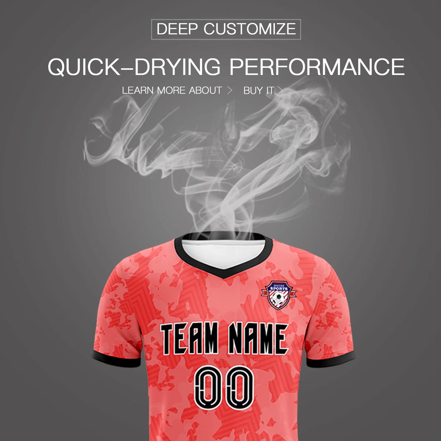 Custom Red-Black Printing Outdoor Breathable Soccer Sets Jersey