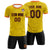 Custom Yellow-Black Printing Outdoor Breathable Soccer Sets Jersey