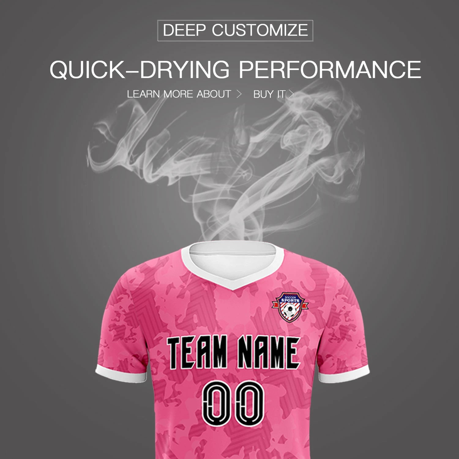 Custom Pink-Navy Printing Outdoor Breathable Soccer Sets Jersey