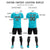 Custom Blue-Black Printing Outdoor Breathable Soccer Sets Jersey