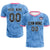 Custom Light Blue-Black Printing Outdoor Breathable Soccer Sets Jersey