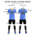 Custom Blue-Black Printing Outdoor Breathable Soccer Sets Jersey