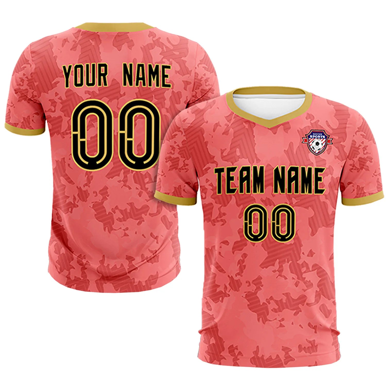 Custom Red-Black Printing Outdoor Breathable Soccer Sets Jersey