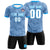 Custom Blue-Black Printing Outdoor Breathable Soccer Sets Jersey