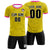 Custom Yellow-Black Printing Outdoor Breathable Soccer Sets Jersey