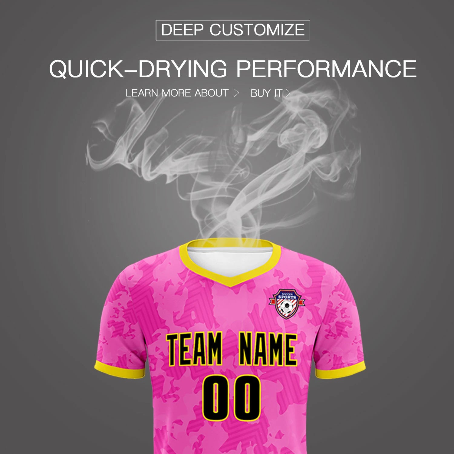 Custom Pink-Navy Printing Outdoor Breathable Soccer Sets Jersey