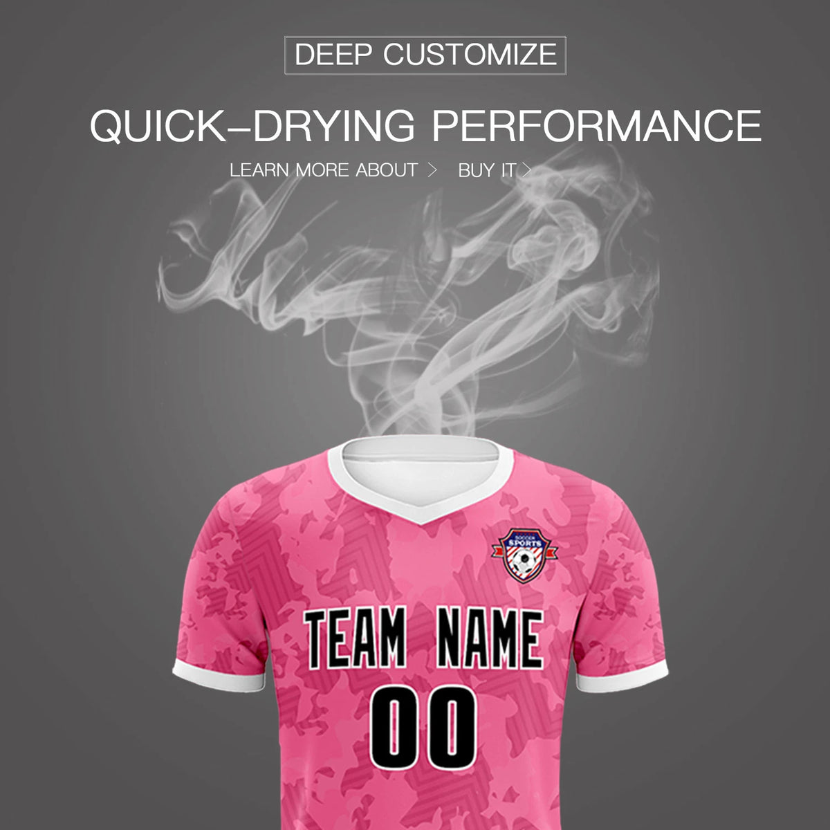 Custom Pink-Navy Printing Outdoor Breathable Soccer Sets Jersey