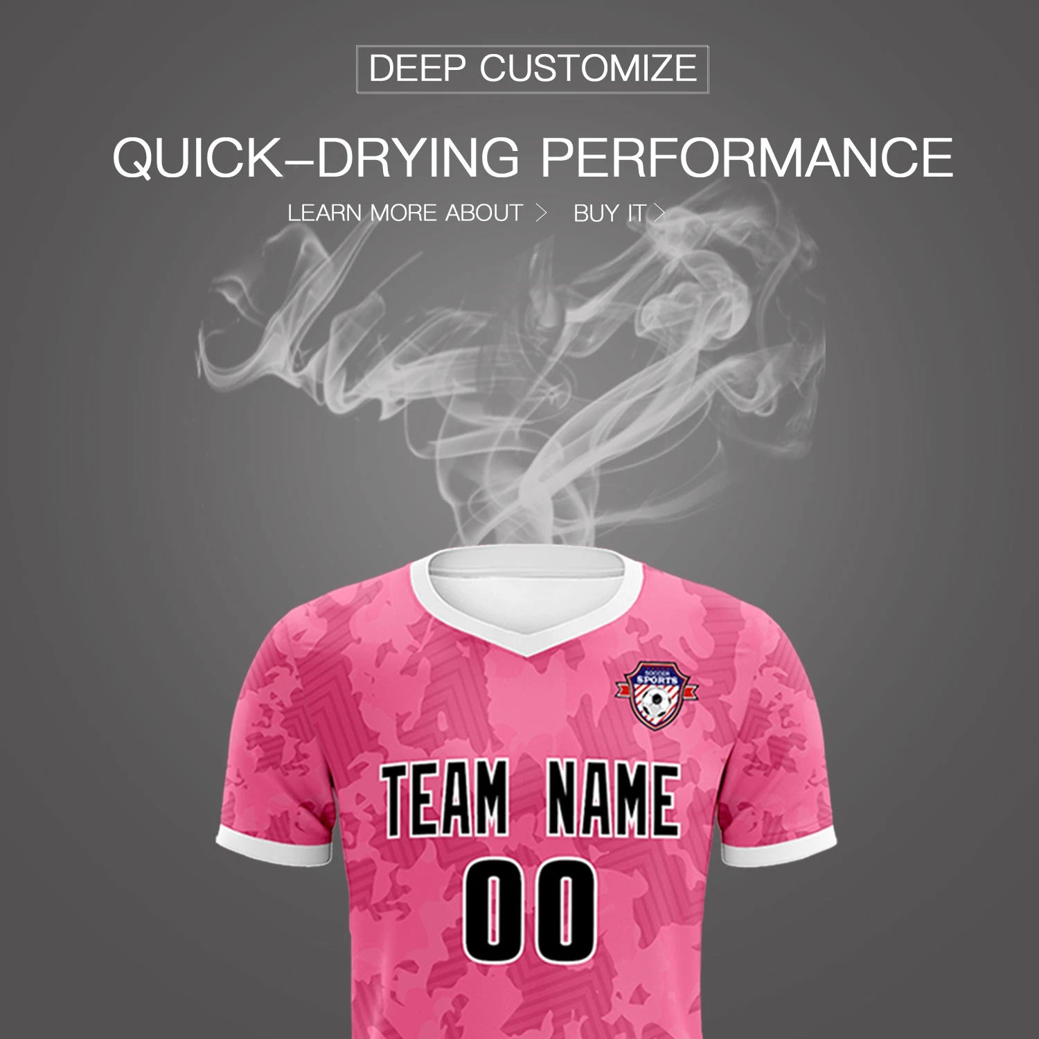 Custom Pink-Navy Printing Outdoor Breathable Soccer Sets Jersey