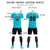 Custom Blue-Black Printing Outdoor Breathable Soccer Sets Jersey