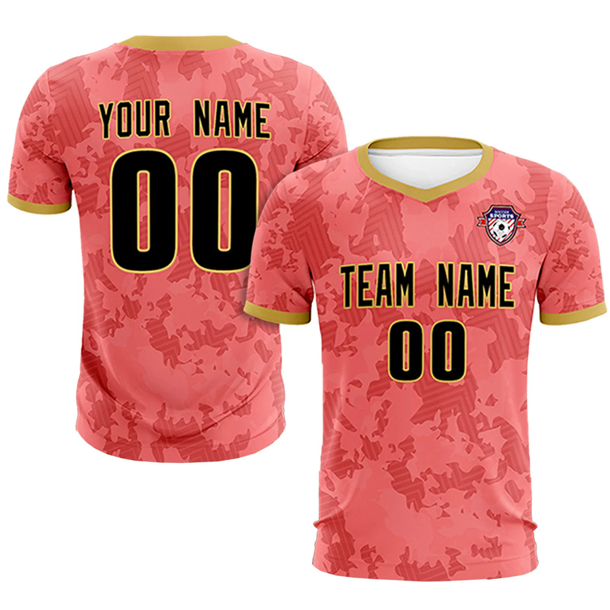 Custom Red-Black Printing Outdoor Breathable Soccer Sets Jersey
