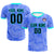 Custom Blue-Black Printing Outdoor Breathable Soccer Sets Jersey