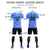 Custom Blue-Black Printing Outdoor Breathable Soccer Sets Jersey