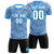 Custom Blue-Black Printing Outdoor Breathable Soccer Sets Jersey