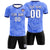 Custom Blue-Black Printing Outdoor Breathable Soccer Sets Jersey