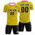 Custom Yellow-Black Printing Outdoor Breathable Soccer Sets Jersey