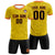 Custom Yellow-Black Printing Outdoor Breathable Soccer Sets Jersey