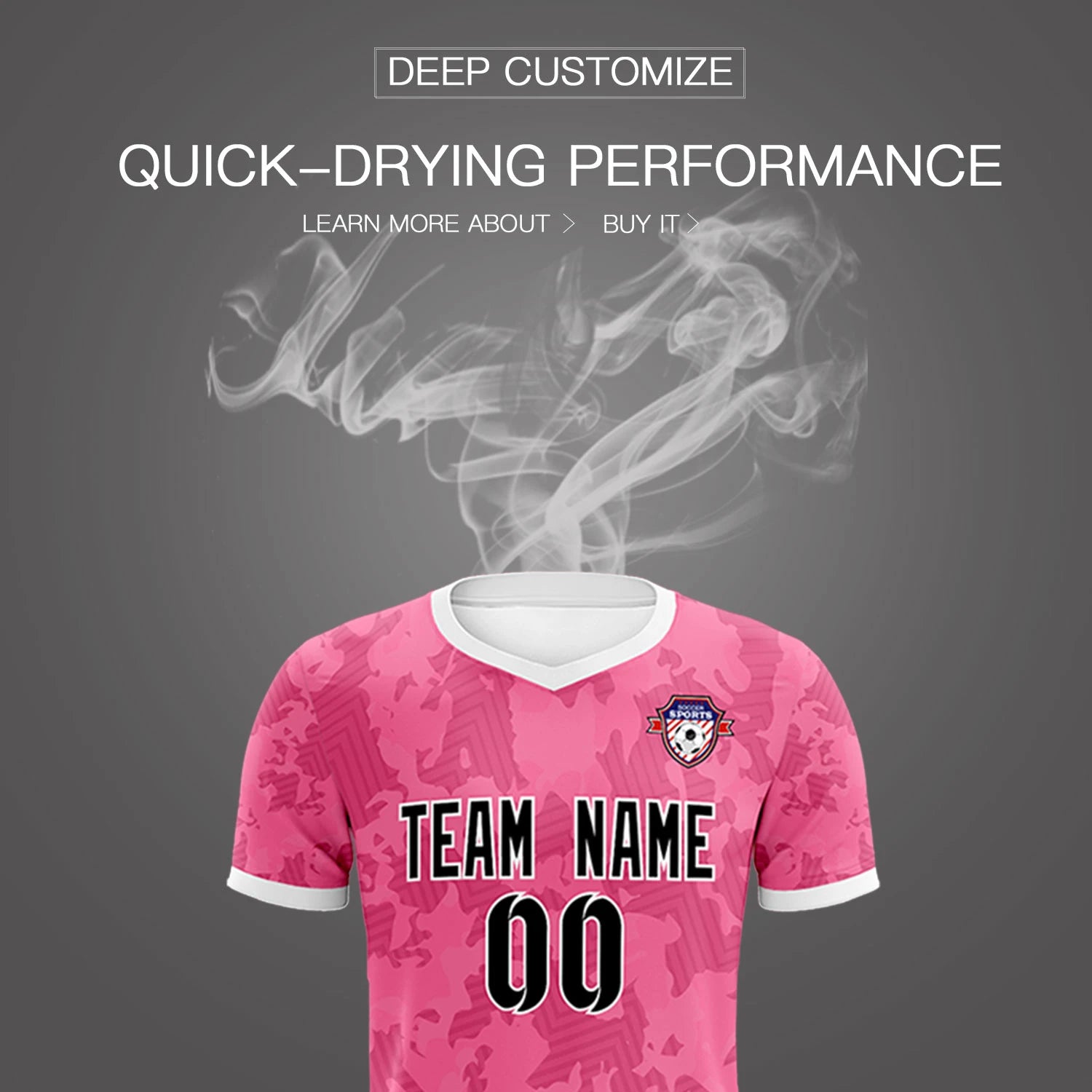 Custom Pink-Navy Printing Outdoor Breathable Soccer Sets Jersey