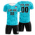 Custom Blue-Black Printing Outdoor Breathable Soccer Sets Jersey