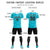 Custom Blue-Black Printing Outdoor Breathable Soccer Sets Jersey