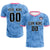 Custom Light Blue-Black Printing Outdoor Breathable Soccer Sets Jersey