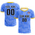 Custom Blue-Black Printing Outdoor Breathable Soccer Sets Jersey